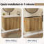Armoire murale pliante 30 po en chêne Gloden avec évier crème - Installation brevetée en 1 minute, peu encombrante et facile à assembler, style moderne-1757376886