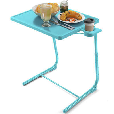 Table télé réglable - plateau télé sur lit et canapé, table pliante confortable avec 6 réglages de hauteur et 3 angles d'inclinaison
