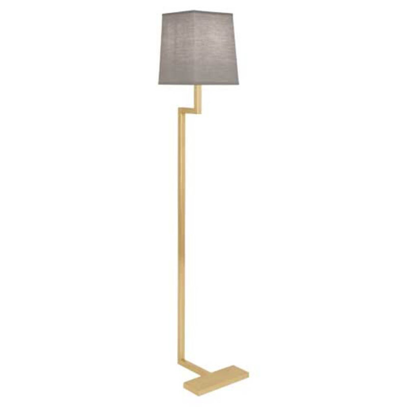 Doughnut Floor Lamp, Smoke Gray, Natural Brass