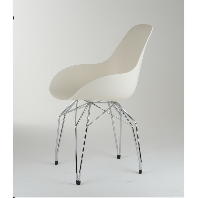 Masami Armchair, Chrome, White