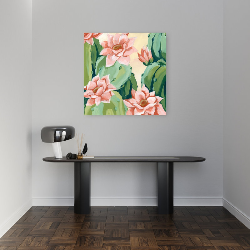 Fleurs du désert | Affiche murale abstraite et contemporaine représentant un paysage de cactus et de fleurs succulentes