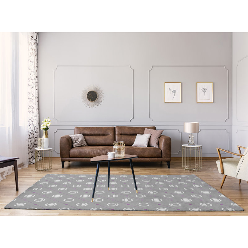 Tapis à phases gris/mauve moon phases, Rectangle 8 pi x 10 pi