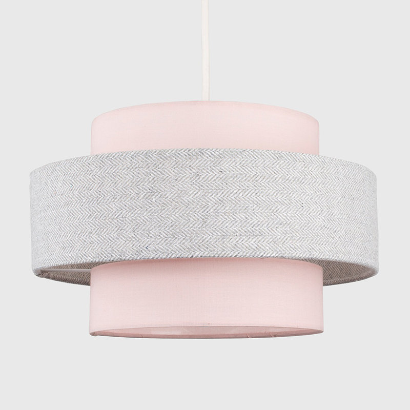 Kofel 2-Light Unique Tiered Lamp Shade, Pink, Pink/Grey