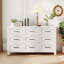 Commode à 9 tiroirs en métal blanc, meuble de rangement moderne et haut pour salon, couloir, chambre-607129557