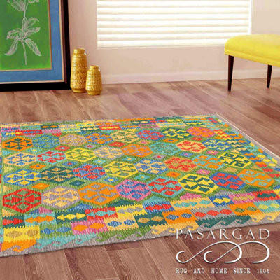 Tapis à tissage plat unique 4 pi 11 po x 6 pi 6 po Fricke