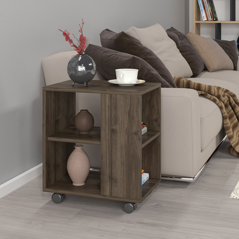 Table basse à roulettes avec rangement