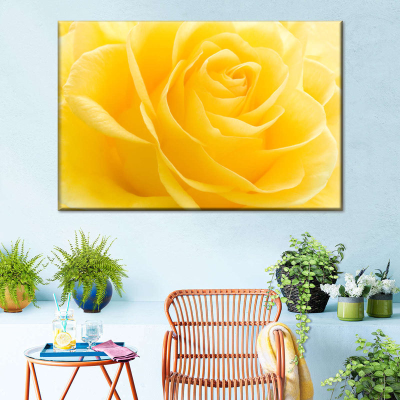 " Yellow Rose Petals Canvas Print ", 8" H x 12" W x 1" D