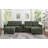 Modern Sectional Sofa 126" U-Shaped Sectional Sofa Modular Sectional Couch With Movable Storage Ottomans, Multifunctional Console, Bluetooth Speakers And LED Lights For Living Room, Green-1695826476