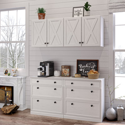 Barn Door Wall Cabinets 48'' W x 19'' H Wall Unit