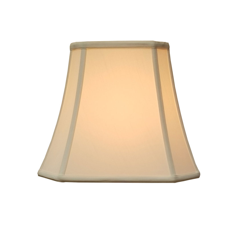 Abat-jour cloche en soie / shantung (araignée), H 11,25 po x l 14 po x P 14 po, Ivoire