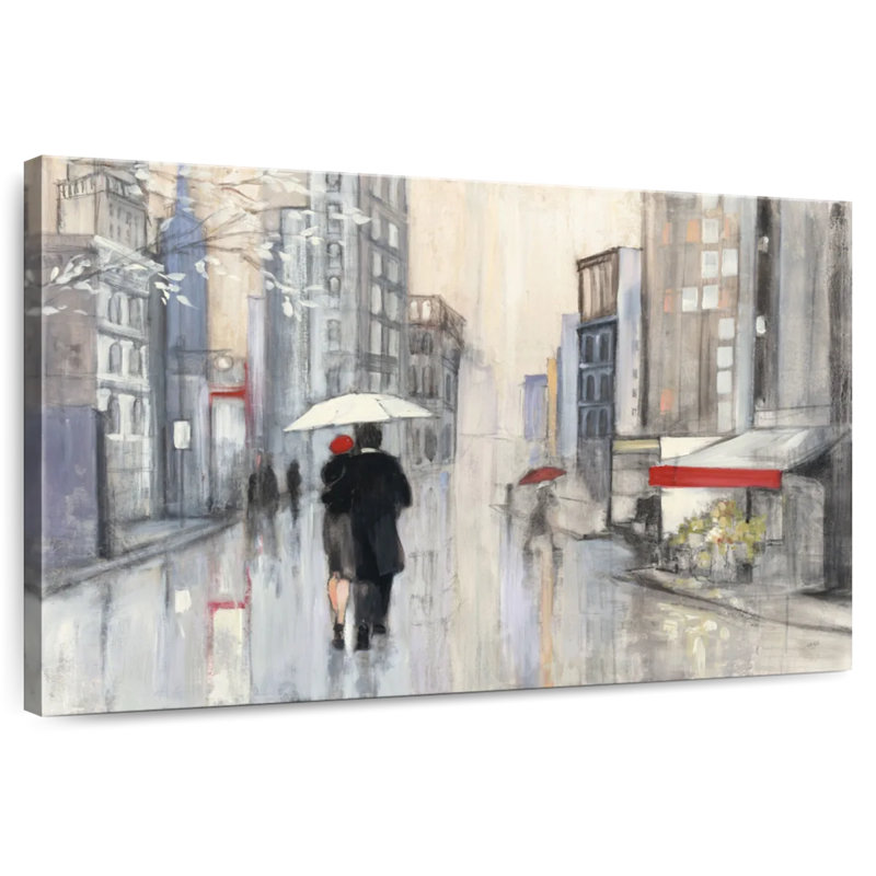 Récolte de Sirci, pluie de printemps à New York, H 32 po x l 48 po