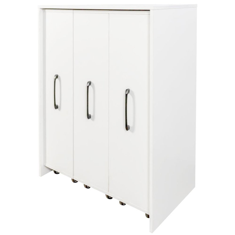 Bibliothèque avec armoire à trois portes coulissantes