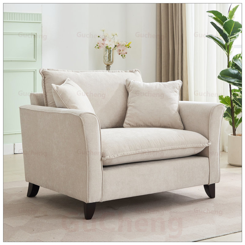 Fauteuil surdimensionné en chenille, fauteuil confortable et demi-canapé simple, parfait pour le salon, la chambre à coucher ou le bureau