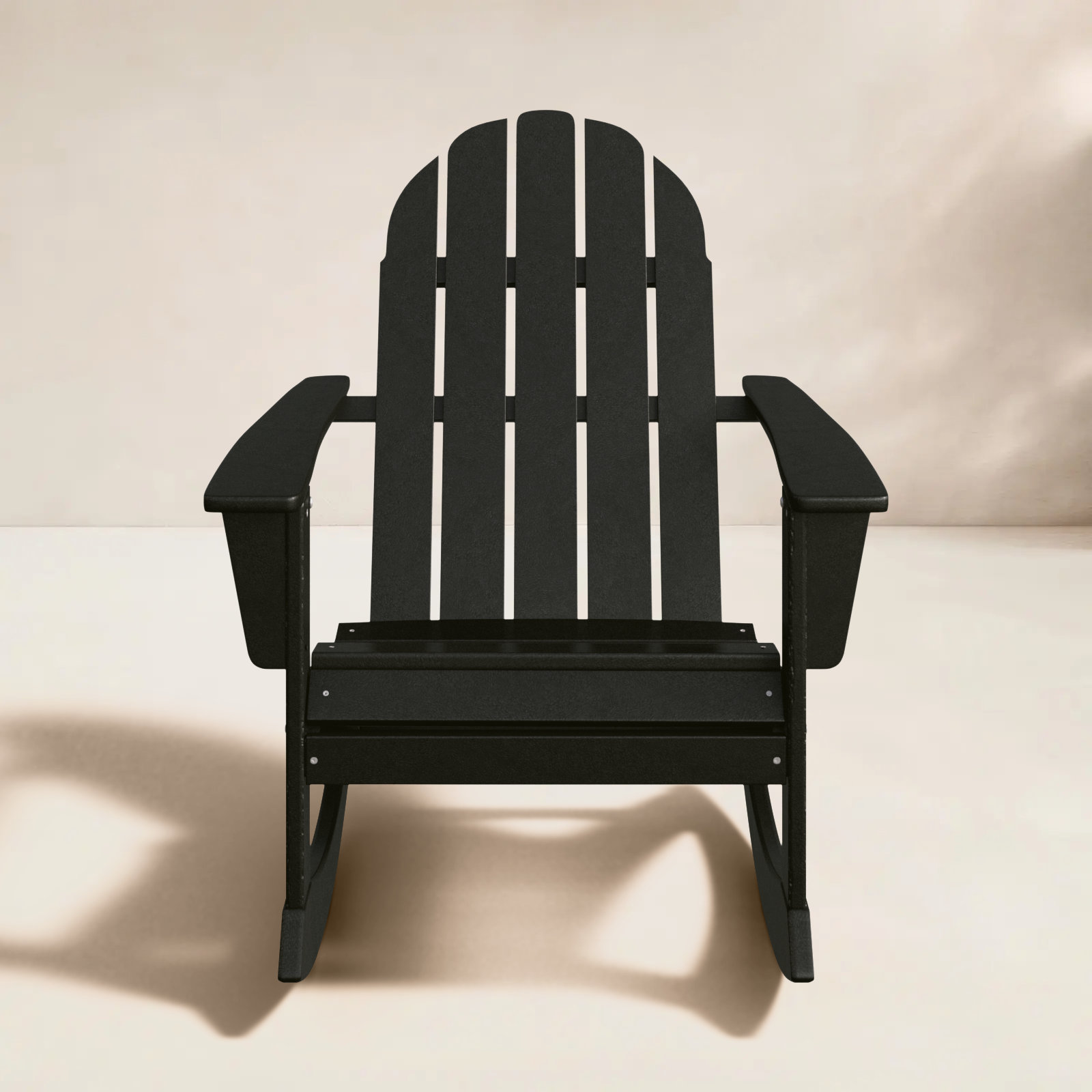 POLYWOOD® Vineyard Rocking Adirondack Chair, Black