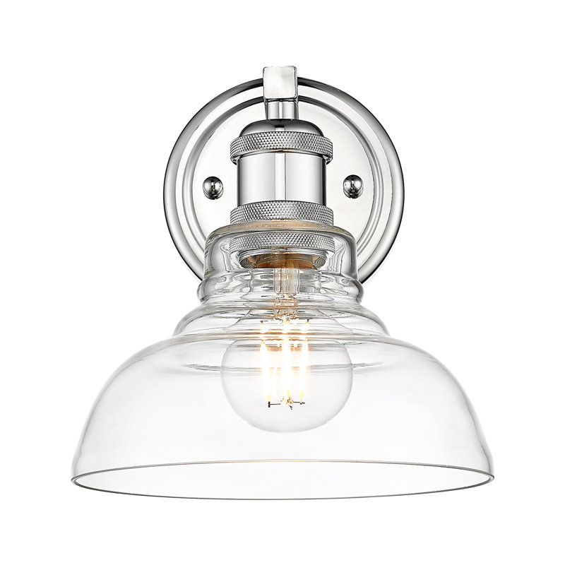 Éclairage pour salle de bain 1 lumière Carver en chrome avec verre transparent Carver, Chrome