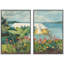 «Coastal Serenity And Pier Tranquility Tropical Landscape», 2 pièces sur toile-98374141-98374142
