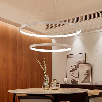 2 - Light Silver LED Unique/Statement Pendant