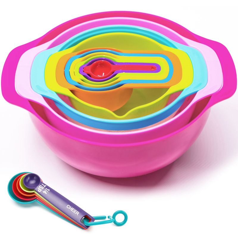 Plastic 15 Piece Nested Mixing Bowl Set