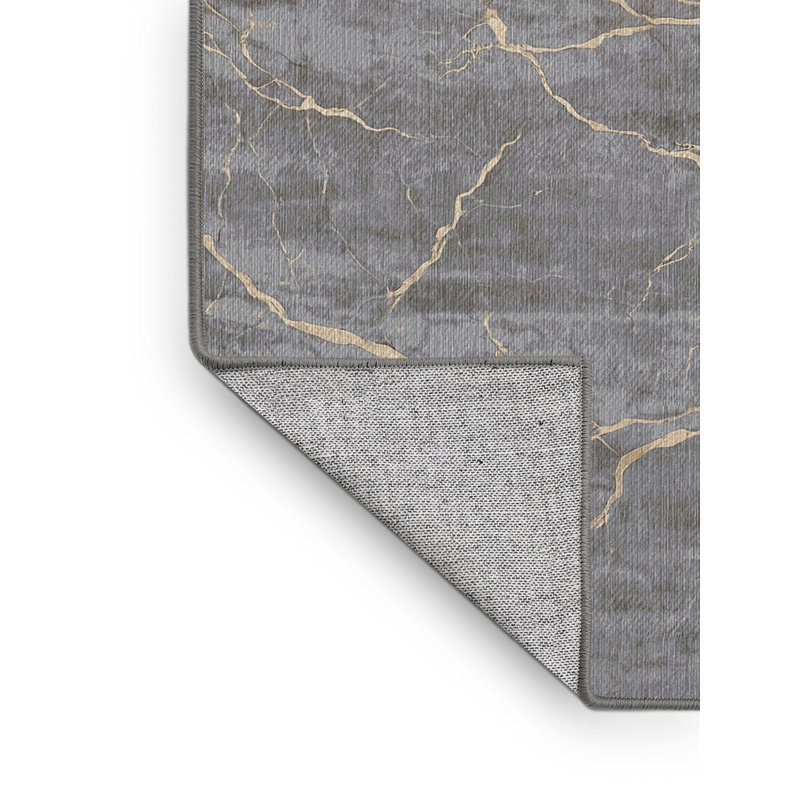 Machine Washable Gray Area Rug, Square 7'