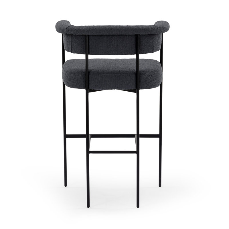 Carrie Upholstered Stool, Counter Stool (26.5" Seat Height), Orly Natural Polyester, Solid