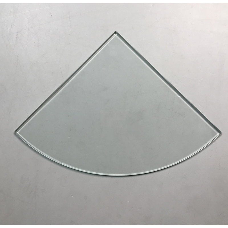 Wrightstown Corner Glass Corner Shelf with Adjustable Shelves, 0.2" H x 9" W x 9" D, Clear