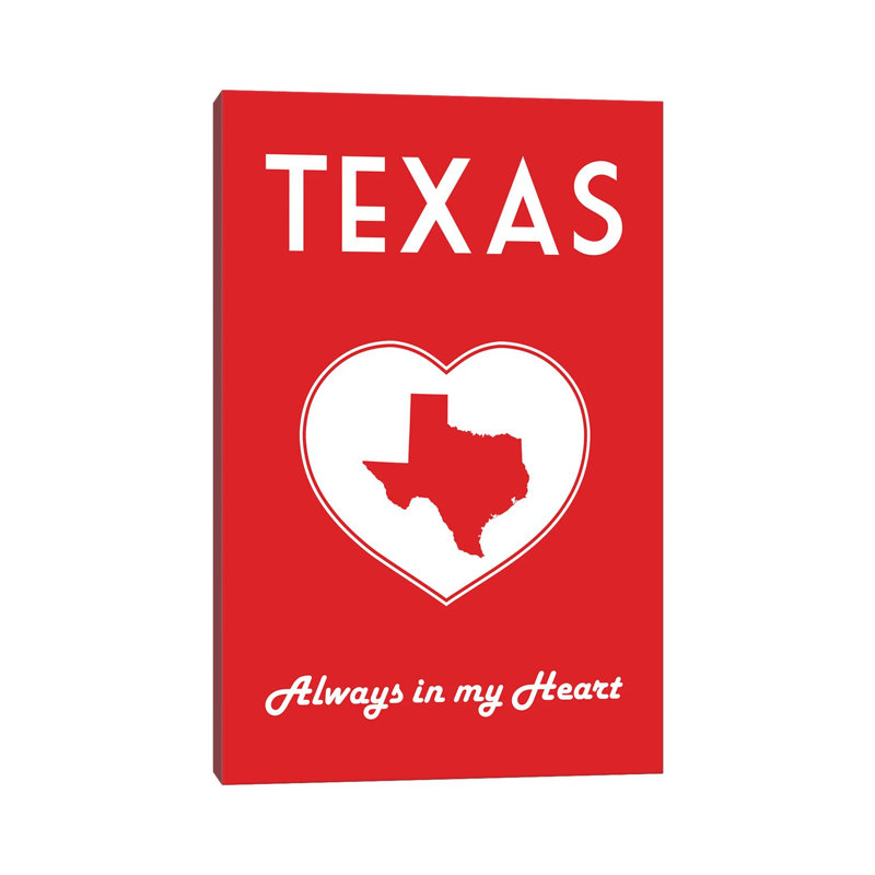 Texas - Always In My Heart by Benton Park Prints - Wrapped Canvas Print