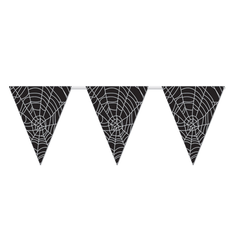 Bannière d'Halloween en toile d'araignée Halloween