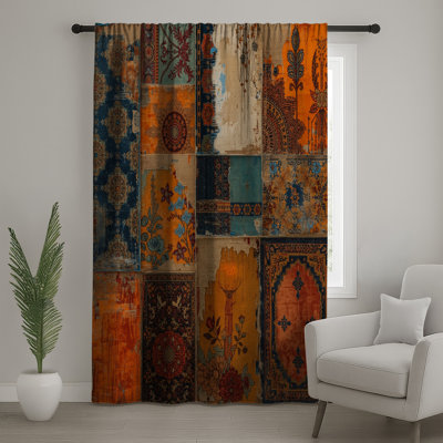 Rideaux de fenêtre en tapisserie Vintage Patchwork