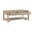 Classic Natural Finish Wooden Cocktail Table With Two Drawers And Open Shelf,Stylish Centre Table For Living Room Storage And Display