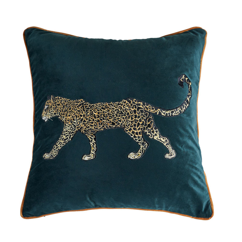 Housse de coussin réversible en velours brodé, H 18 po x l 18 po