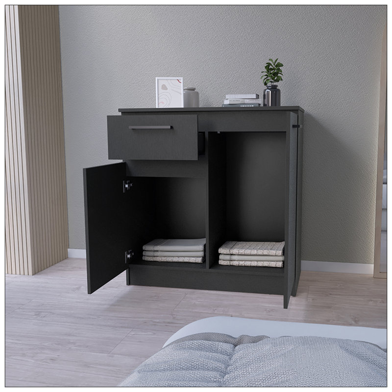 Commode Carlin, chambre à coucher, noir, Noir
