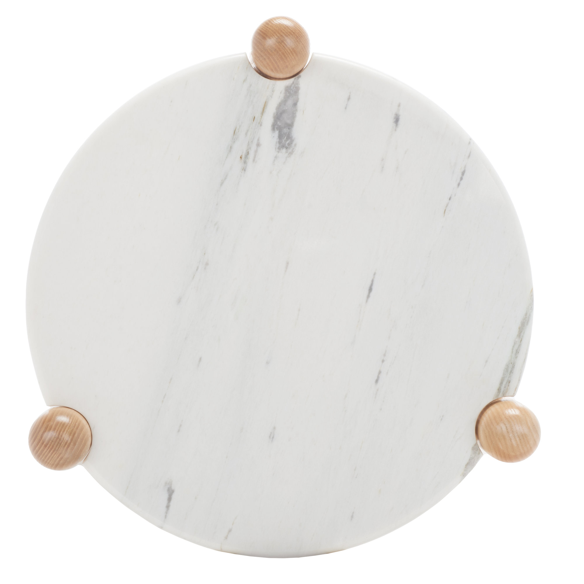 Trish End Table, Natural, White Marble