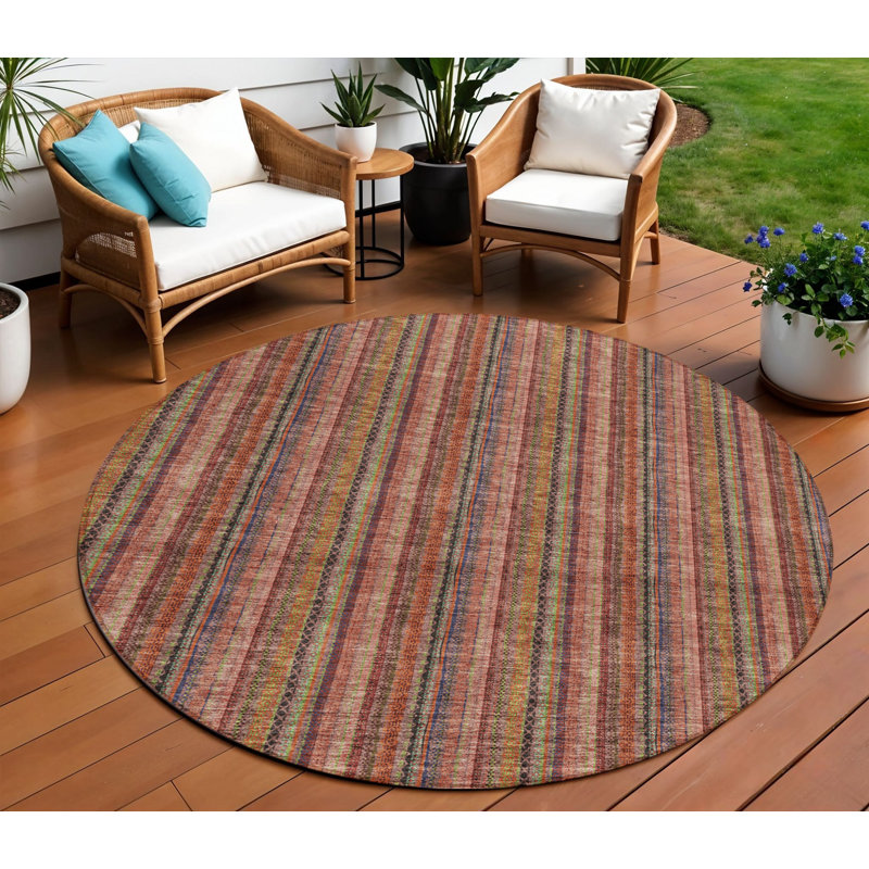 Tapis intérieur lavable rayé 8 pi