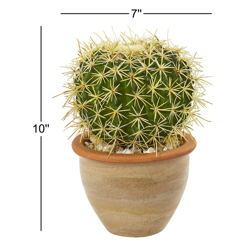 10'' Faux Cactus Plant in Ceramic Planter