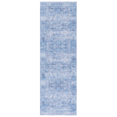 Tucson Cosmic Machine Washable Rug Non-Slip in Purple/ Blue