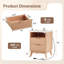 Table de chevet avec station de charge, table de chevet en bois avec 2 tiroirs et tablette d'appoint-129577865