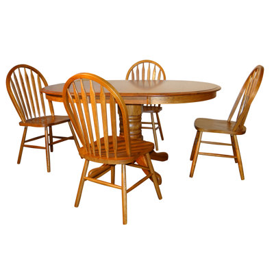 Extendable Oak Round Solid Wood Dining Table
