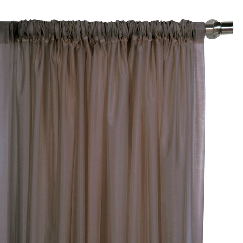 Ambiance Trevira Sheer Sheer Curtain Single Panel, 96" W x 108" L, Cocoa