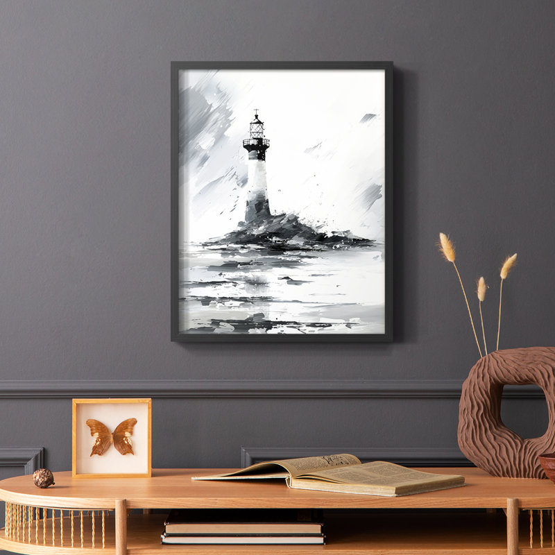 Série NAUTICAL - impression encadrée de qualité supérieure - prête à être accrochée - aucun clou requis, Noir