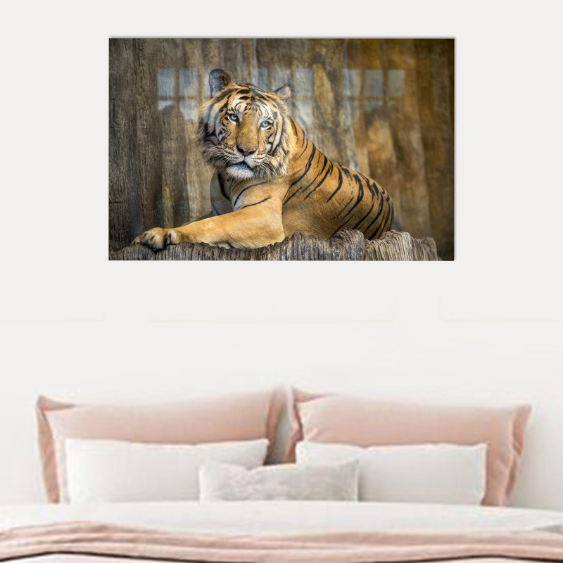 Superbe art tigre loft sur verre trempé parfait pour les amateurs d'animaux et un cadeau unique de pendaison de crémaillère