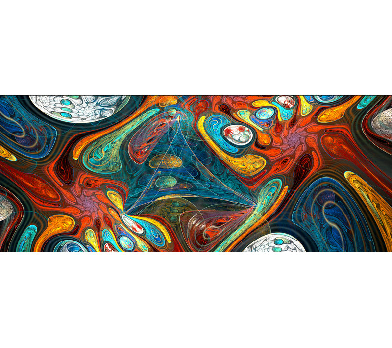 Psychodelic - No Frame Panoramic Print on Float Glass, 50cm H x 125cm W x 1.4cm D