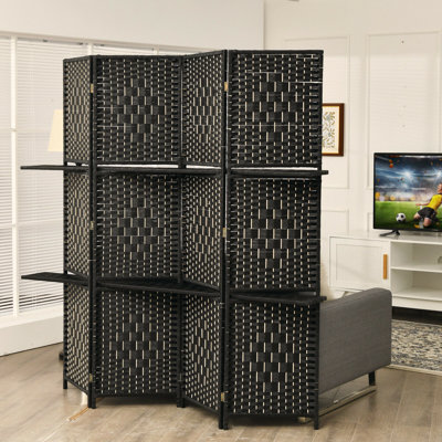 Woodrum 181 cm W x 180 cm H 4 - Panel Folding Room Divider