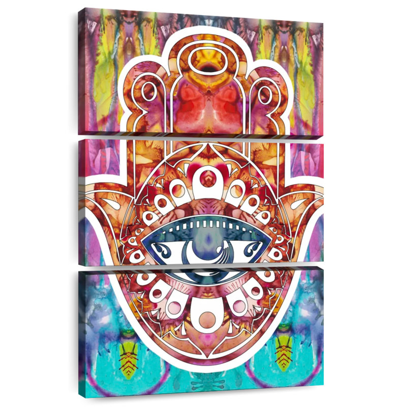 Hamsa multicolore Kerrick, H 57 po x l 36 po