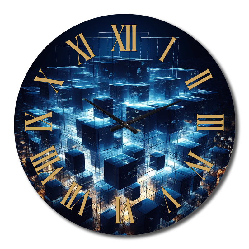 Horloge murale 3D Cityscape, Très grand