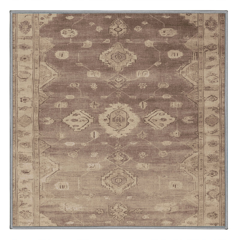 Tapis gris lavable à la machine, Carré 4 pi