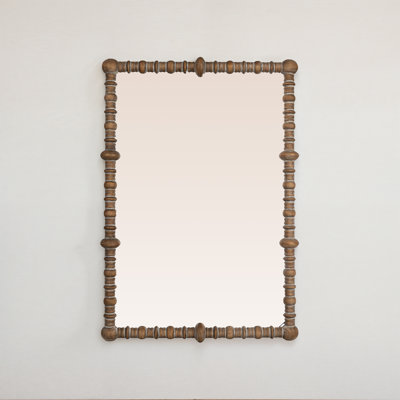 Scarlett Pine Wood Beaded Dowel Wall Mirror