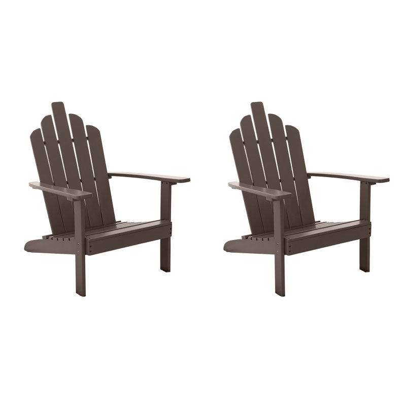 Chaise Adirondack en bois massif Ivania, Marron foncé