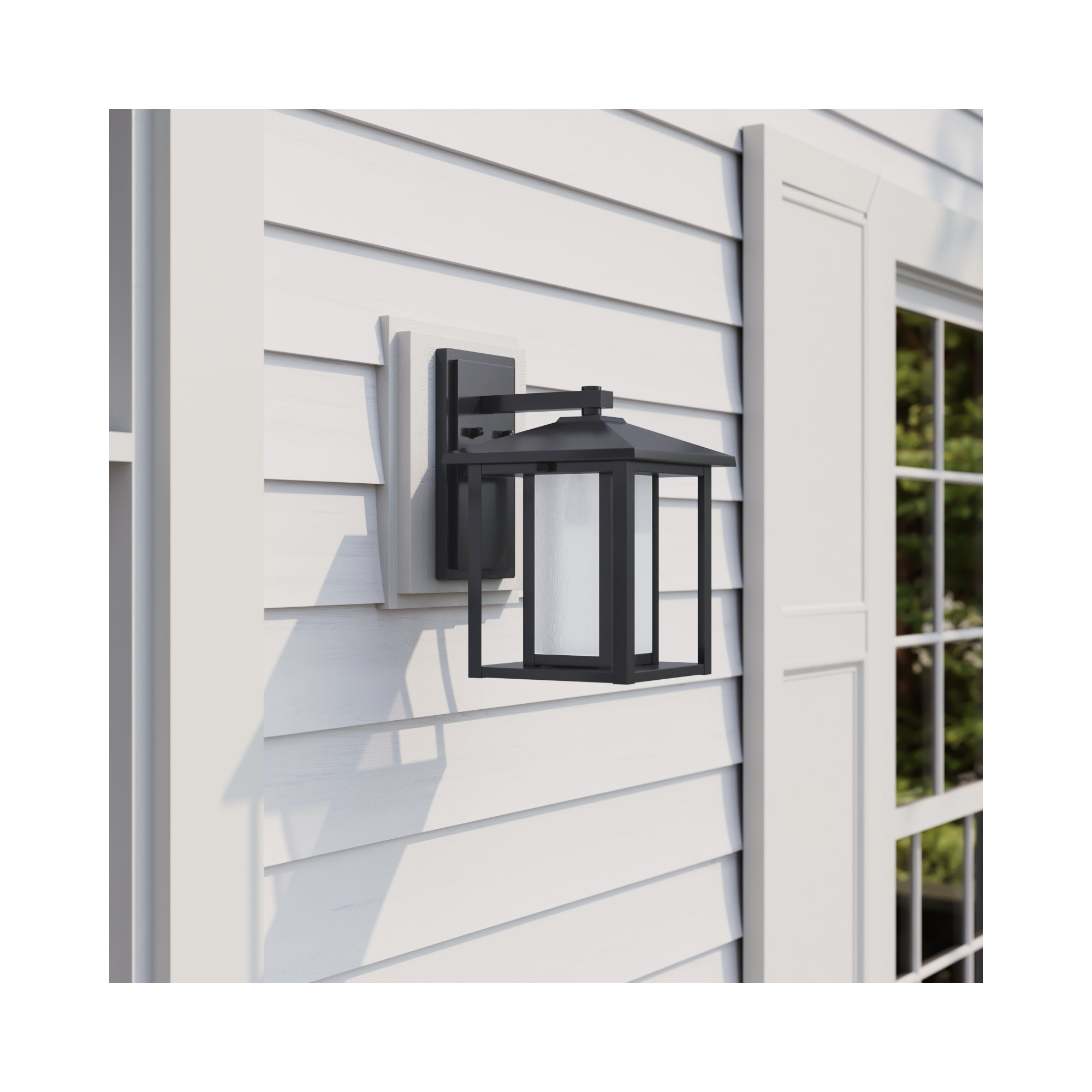 Vermont Single Light Outdoor Aluminum LED Wall Light, 14" H x 9" W x 10.5" D, Black