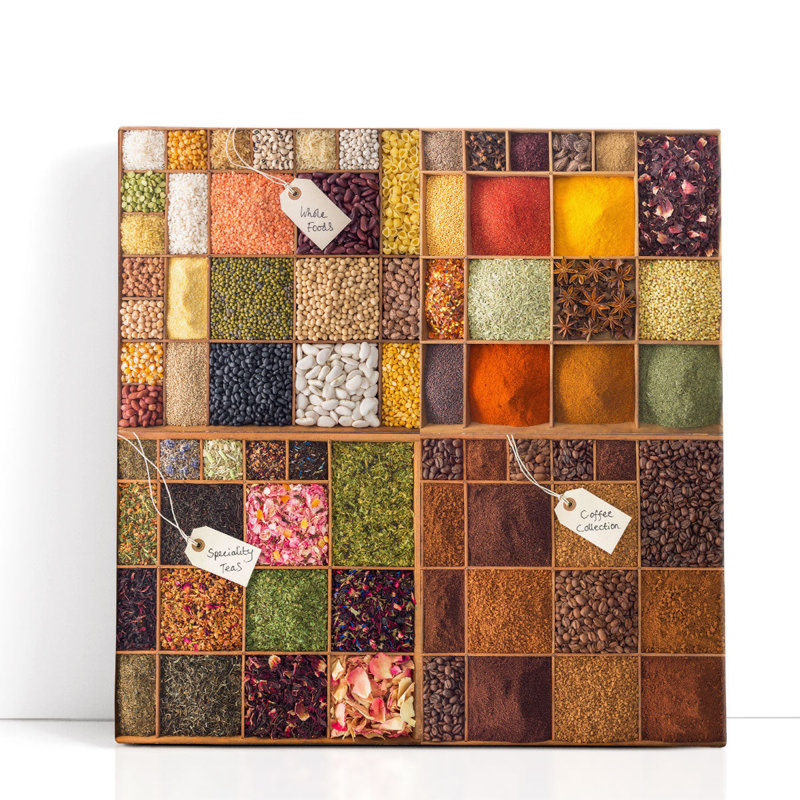 Collage of Food Ingredients - reproduction d'art sur toile, H 30 po x l 30 po