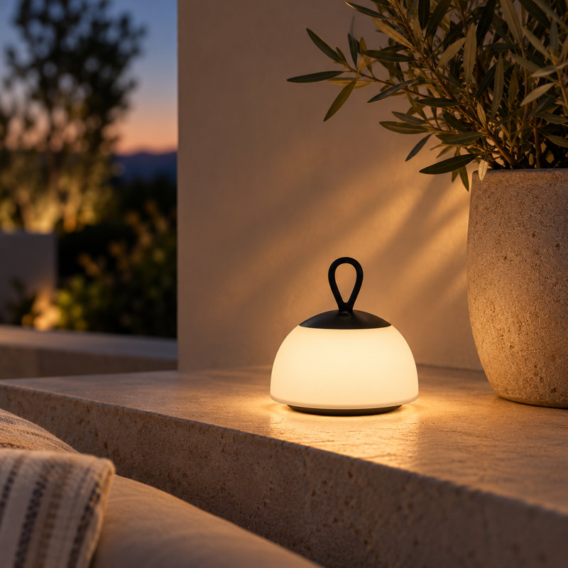 Lampe portable d'extérieur à DEL à intensité variable de 6 po Idra, Noir mat